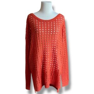 Trouve Open-Knit Linen-Blend Sweater